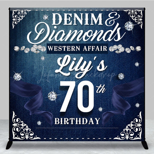 Lofaris Denim And Diamonds Western Custom Birthday Backdrop