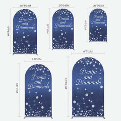 Lofaris Denim Diamonds Navy Blue Birthday Arch Backdrop