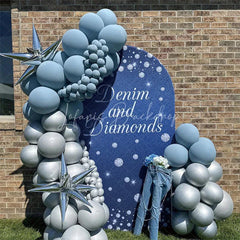Lofaris Denim Diamonds Navy Blue Birthday Arch Backdrop