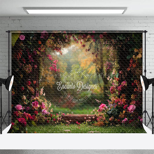 Lofaris Dense Floral Blurry Green Plant Spring Backdrop