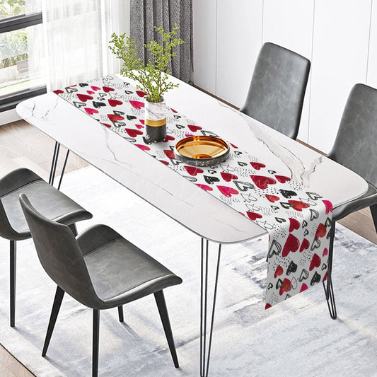 Lofaris Dense Hearts Romantic Valentines Day Table Runner