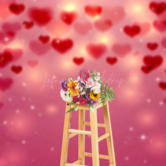 Lofaris Dense Red Heart Romantic Vibe Valentines Day Backdrop