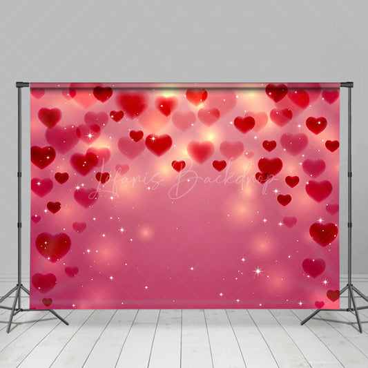 Lofaris Dense Red Heart Romantic Vibe Valentines Day Backdrop