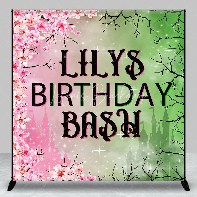 Lofaris Descendants Inspired Birthday Bash Backdrop Good vs Evil Princess Theme Pink and Green Split Custom Party Decor