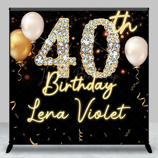 Lofaris Diamond Sparke Balloon Custom 40th Birthday Backdrop