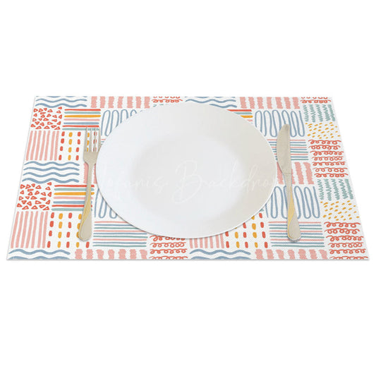 Lofaris Different Line Geometries Pattern Set of 4 Placemats
