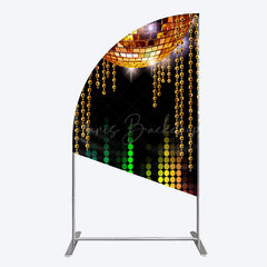 Lofaris Disco Ball Dance Party Bokeh Retro Half Moon Arch Backdrop
