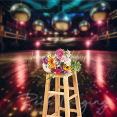 Lofaris Disco Balls Stage Backdrop Retro Dance Floor Party Lights Vibrant Club Event Photography Background