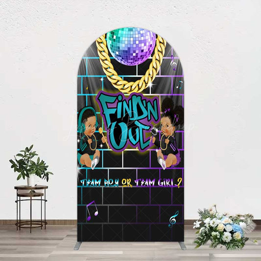 Lofaris Disco Sparkle Findn Out Gender Reveal Arch Backdrop