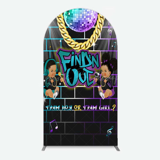 Lofaris Disco Sparkle Findn Out Gender Reveal Arch Backdrop