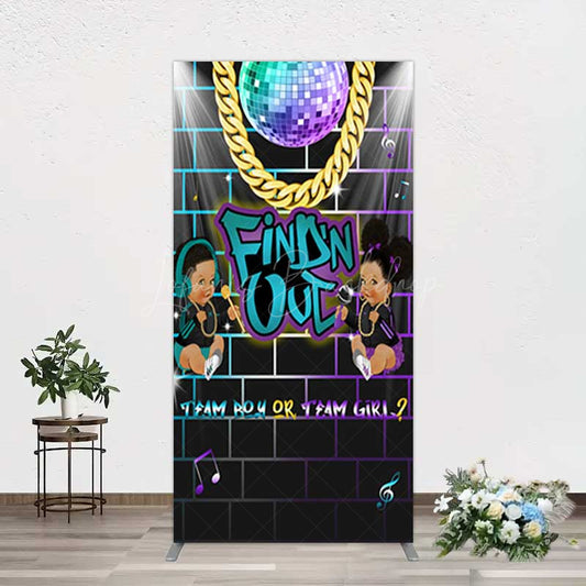 Lofaris Disco Sparkle Findn Out Gender Reveal Rectangle Backdrop