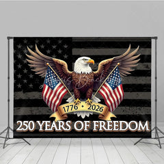 Lofaris Distressed American Flag Bald Eagle Holiday Backdrop Featuring 250 Years of Freedom Celebration