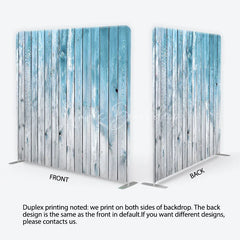 Lofaris Distressed Blue and White Wood Plank Square Double-Sided Backdrop Rustic Shabby Chic Photography Studio Decor
