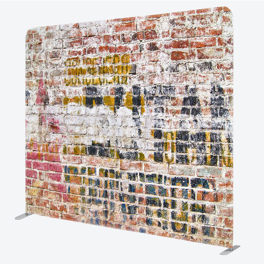 Lofaris Distressed Painted Brick Double-Sided Tension Fabric Backdrop for Industrial Themed Party Urban Photo Booth