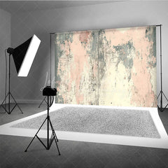 Lofaris Distressed Pink and Grey Retro Wall Backdrop Abstract Peeling Paint Photography Background