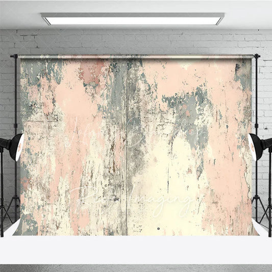 Lofaris Distressed Pink and Grey Retro Wall Backdrop Abstract Peeling Paint Photography Background