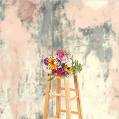 Lofaris Distressed Pink and Grey Retro Wall Backdrop Abstract Peeling Paint Photography Background