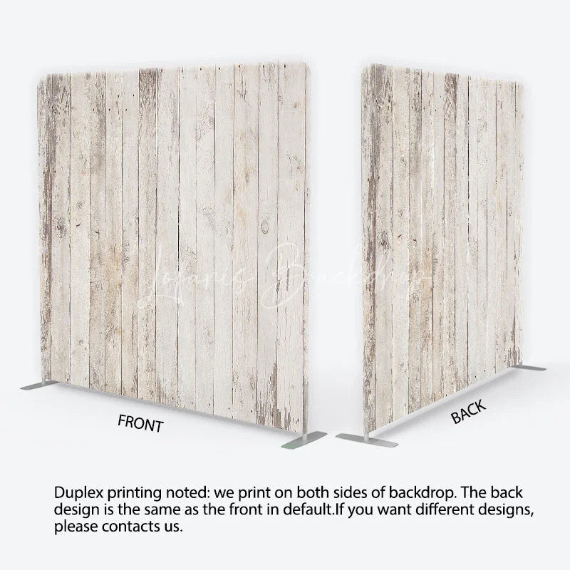 Lofaris Distressed Whitewashed Wood Plank Square Double-Sided Backdrop Rustic Farmhouse Style Photography Background