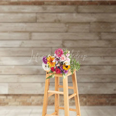 Lofaris Distressed Wood Planks and Rustic Brick Wall Photography Backdrop Vintage Wooden Floor for Studio Shoots