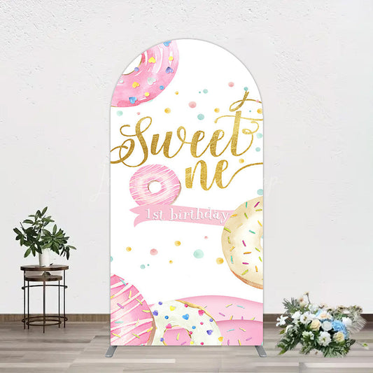 Lofaris Donuts Candyland Sweet One Birthday Arch Backdrop