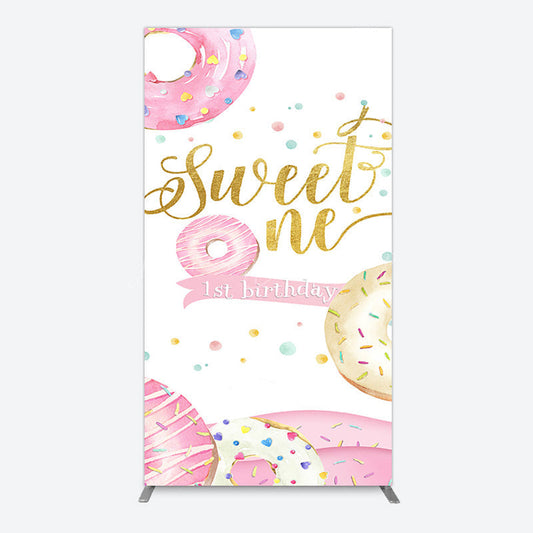 Lofaris Donuts Candyland Sweet One Birthday Rectangle Backdrop