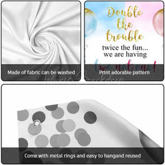 Lofaris Double The Trouble Baby Shower Garage Door Banner