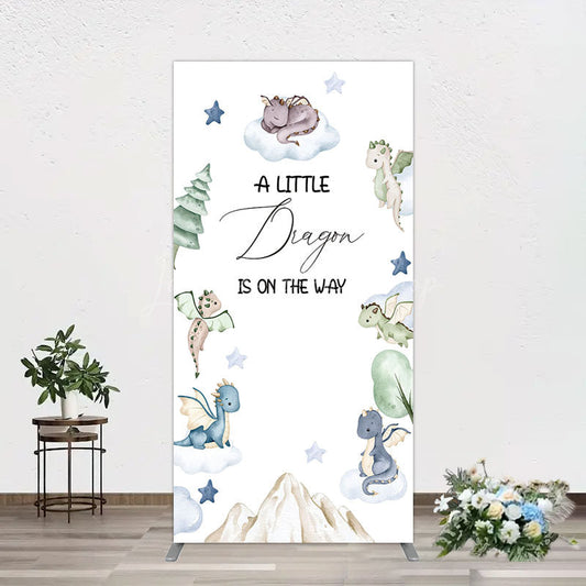 Lofaris Dragon On The Way Baby Shower Rectangle Backdrop