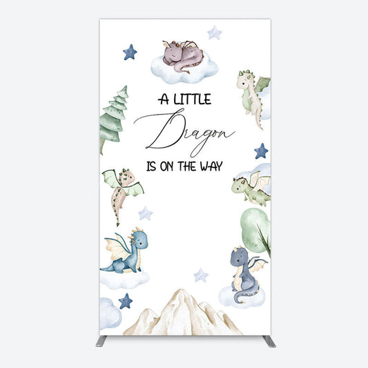 Lofaris Dragon On The Way Baby Shower Rectangle Backdrop