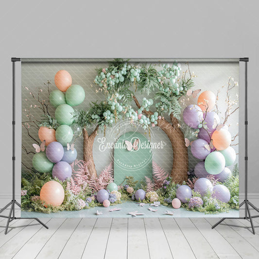 Lofaris Dreamlike Floral Balloons Tree Cake Smash Backdrop