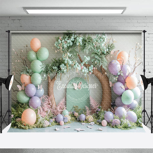 Lofaris Dreamlike Floral Balloons Tree Cake Smash Backdrop