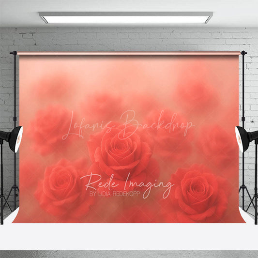 Lofaris Dreamy Floral Sweet Red Roses Photography Backdrop