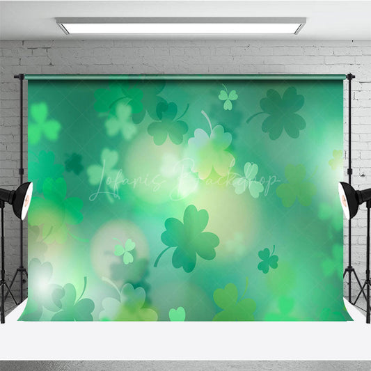Lofaris Dreamy Gradient Green Clover St Patrick Backdrop