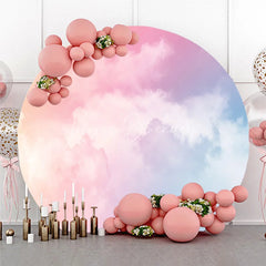 Lofaris Dreamy Pastel Cloud Gradient Round Backdrop Ethereal Pink Purple Blue Sky Photography Background