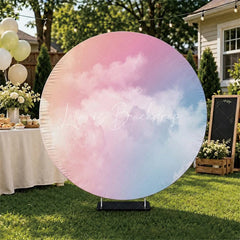 Lofaris Dreamy Pastel Cloud Gradient Round Backdrop Ethereal Pink Purple Blue Sky Photography Background