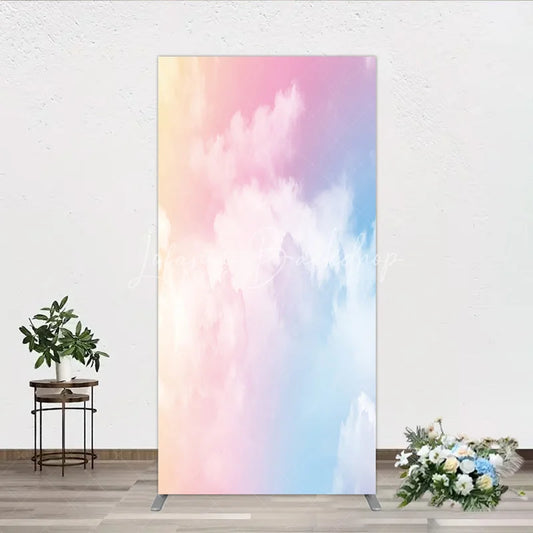 Lofaris Dreamy Pastel Gradient Cloud Rectangle Arch Backdrop Soft Sky Theme for Baby Shower and Birthday Party