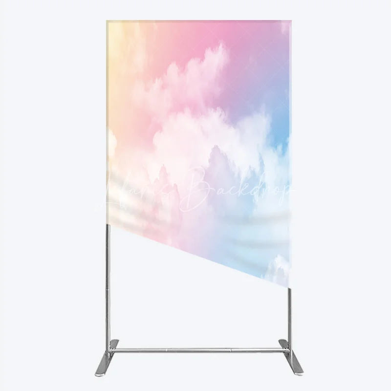 Lofaris Dreamy Pastel Gradient Cloud Rectangle Arch Backdrop Soft Sky Theme for Baby Shower and Birthday Party