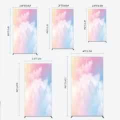 Lofaris Dreamy Pastel Gradient Cloud Rectangle Arch Backdrop Soft Sky Theme for Baby Shower and Birthday Party