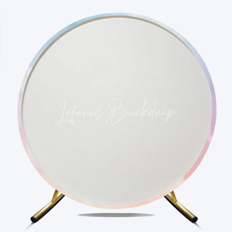 Lofaris Dreamy Pastel Gradient Sky Round Backdrop with Ethereal Clouds Blue Pink and Orange Hues for Photo Shoots