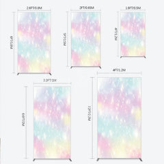 Lofaris Dreamy Pastel Rainbow Glitter Sparkle Rectangle Arch Backdrop Magical Birthday Party Decoration