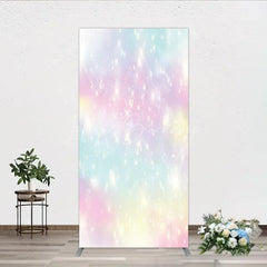 Lofaris Dreamy Pastel Rainbow Glitter Sparkle Rectangle Arch Backdrop Magical Birthday Party Decoration
