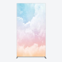 Lofaris Dreamy Pastel Sky Cloud Gradient Rectangle Arch Backdrop Blue Pink Orange Photography Background for Baby Shower