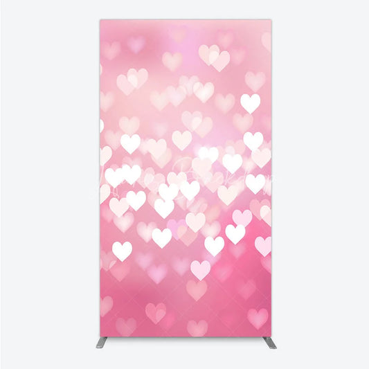 Lofaris Dreamy Pink and White Heart Bokeh Rectangle Arch Backdrop Romantic Valentine’s Day Wedding or Baby Shower Party Decor