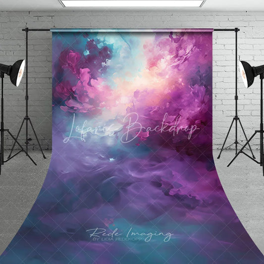 Lofaris Dreamy Purple and Pink Abstract Sweep Backdrop Artistic Cloud Texture for Portrait Photography Soft Ethereal Decor