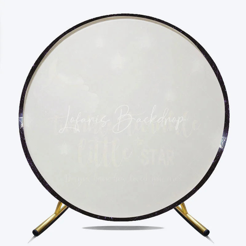 Lofaris Dreamy Twinkle Little Star Round Backdrop with Moon and Stars Purple Night Sky Baby Shower Birthday Party Decor