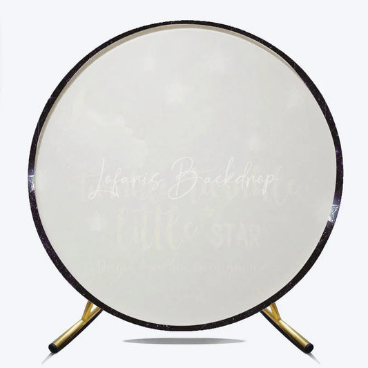 Lofaris Dreamy Twinkle Little Star Round Backdrop with Moon and Stars Purple Night Sky Baby Shower Birthday Party Decor