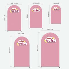 Lofaris Dusty Rose Girls World Birthday Arch Backdrop