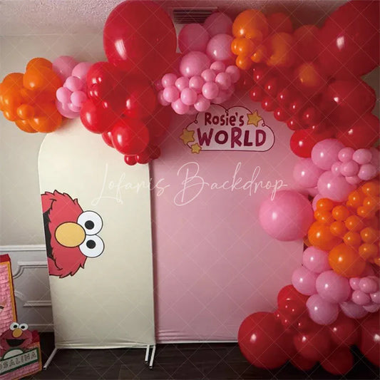 Lofaris Dusty Rose Girls World Birthday Arch Backdrop