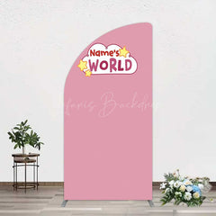 Lofaris Dusty Rose Girls World Birthday Half Moon Arch Backdrop