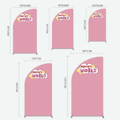 Lofaris Dusty Rose Girls World Birthday Half Moon Arch Backdrop
