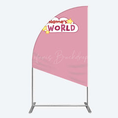 Lofaris Dusty Rose Girls World Birthday Half Moon Arch Backdrop